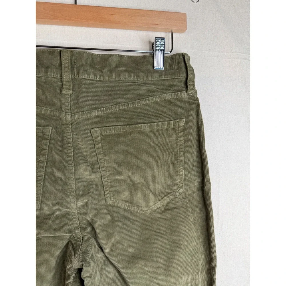 J. Crew Women's Wide Leg Corduroy Trouser Pants size 27 Olive Green CN715